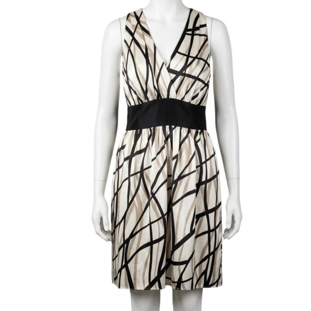 Evan-Picone Multi-Color Geometric Size 12 Summer Dress Elastic Waist